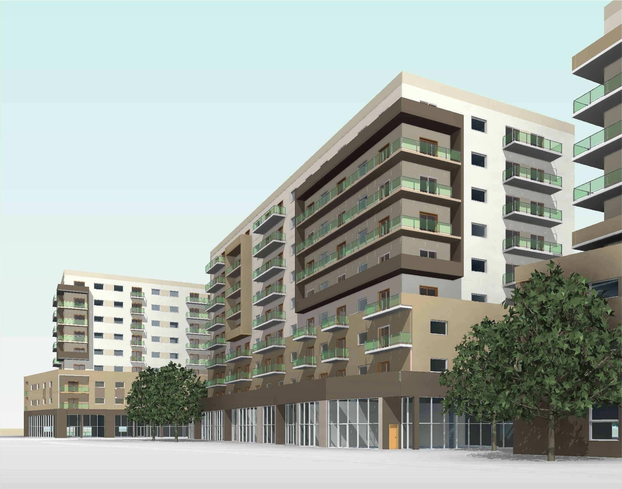 Rendering of building from page 10 of the file '2022-04-25 - Concept & Floor & Elevations & Views Plans - D02-02-22-0038'