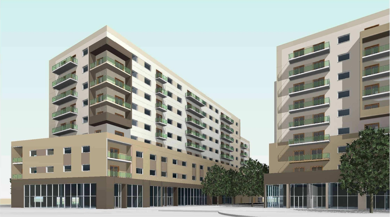 Rendering of building from page 10 of the file '2022-04-25 - Concept & Floor & Elevations & Views Plans - D02-02-22-0038'