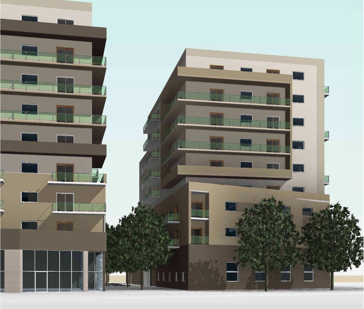 Rendering of building from page 10 of the file '2022-04-25 - Concept & Floor & Elevations & Views Plans - D02-02-22-0038'