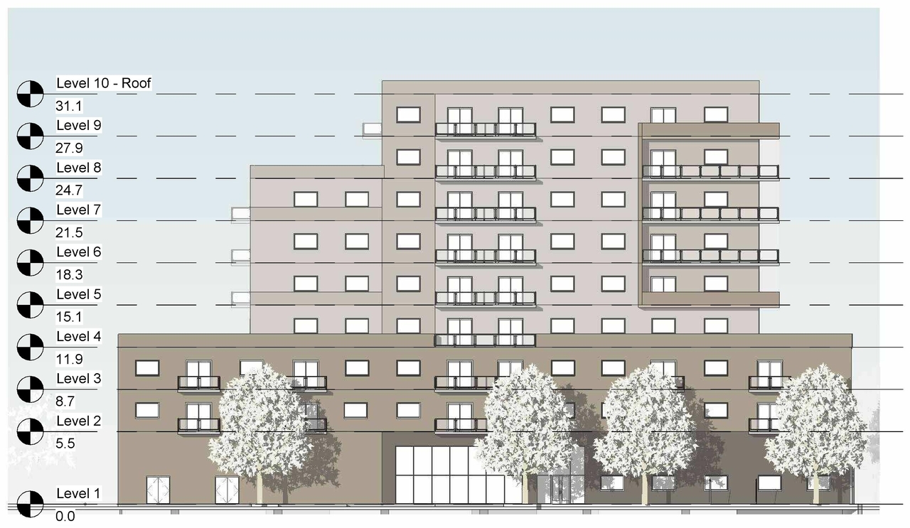 Construction site plan for project from page 7 of the file '2022-04-25 - Concept & Floor & Elevations & Views Plans - D02-02-22-0038'