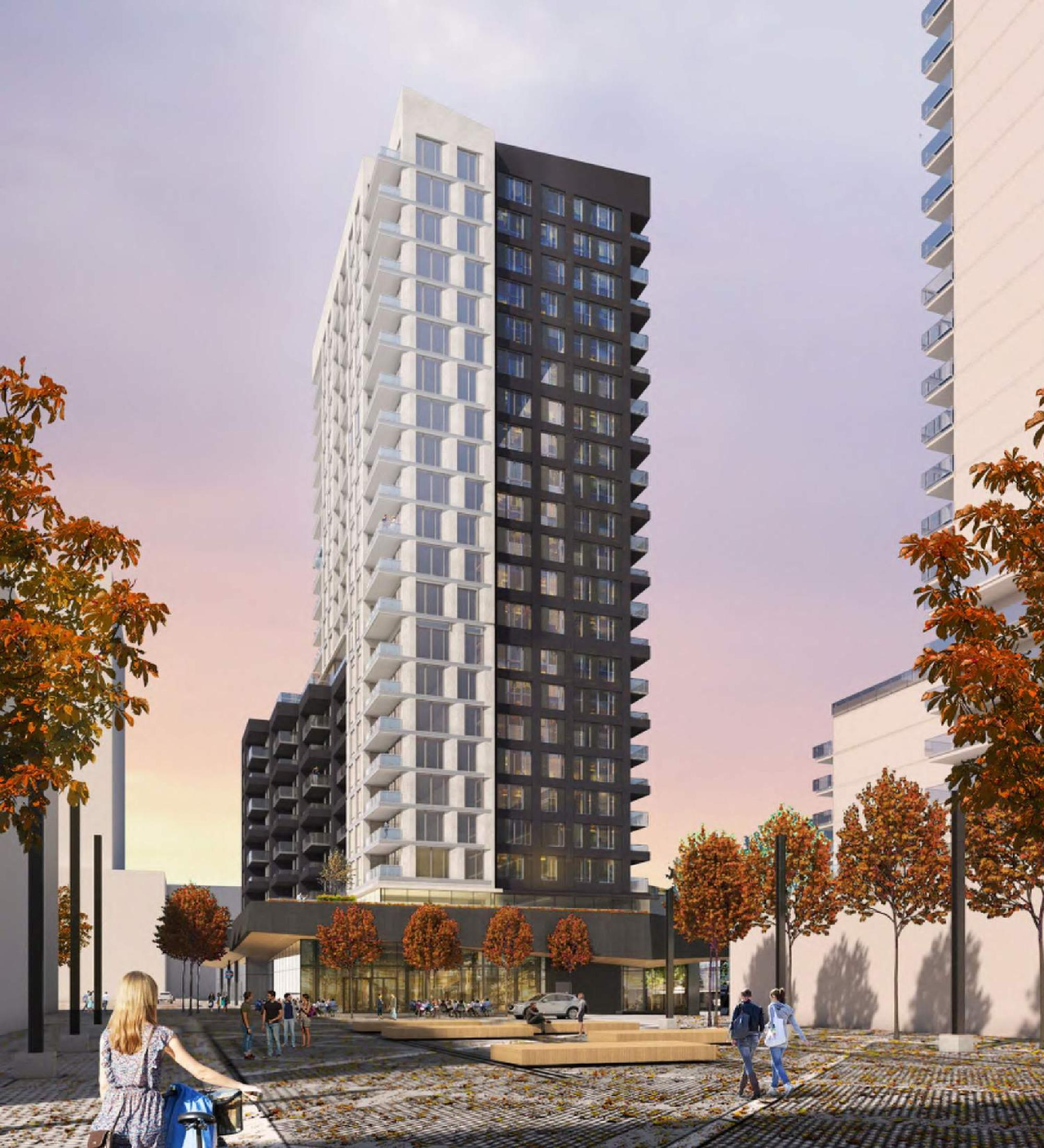 Rendering of building from page 11 of the file '2022-04-27 - Architectural Design Brief - D02-02-22-0040'