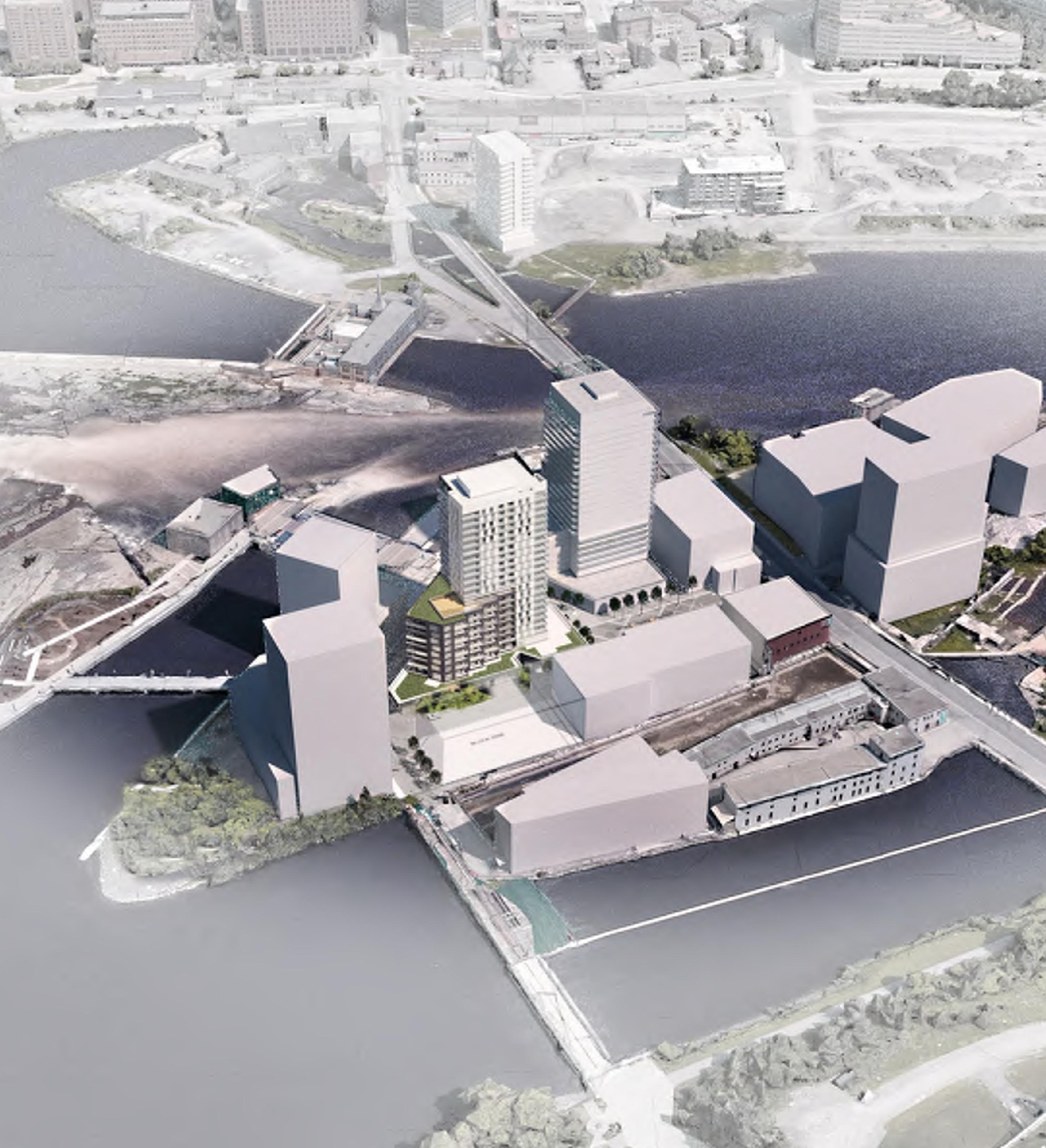 Rendering of building from page 3 of the file '2022-04-27 - Architectural Design Brief - D02-02-22-0040'