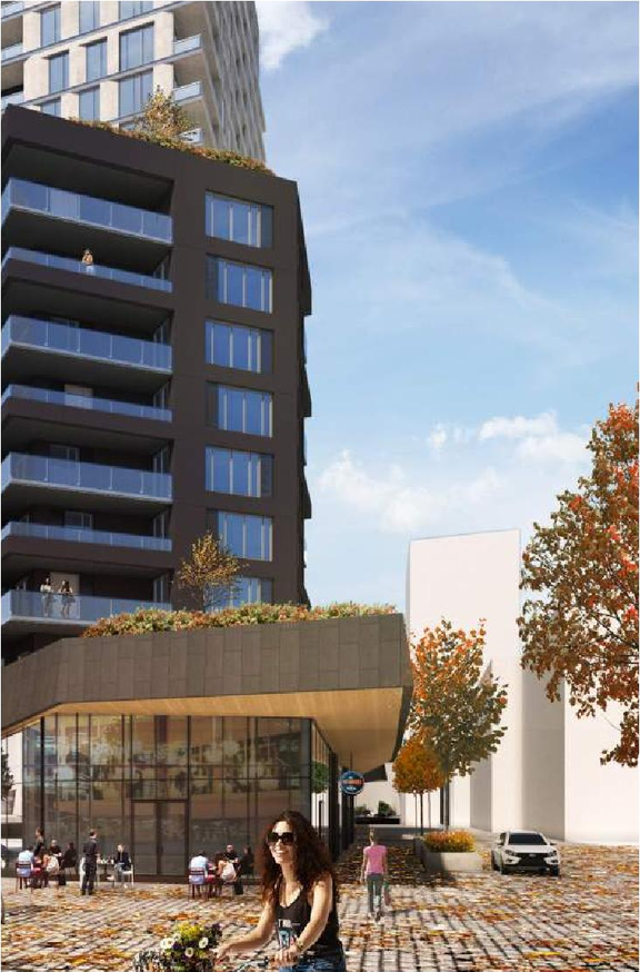 Rendering of building from page 47 of the file '2022-04-27 - Architectural Design Brief - D02-02-22-0040'
