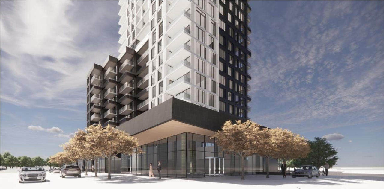 Rendering of building from page 53 of the file '2022-04-27 - Architectural Design Brief - D02-02-22-0040'