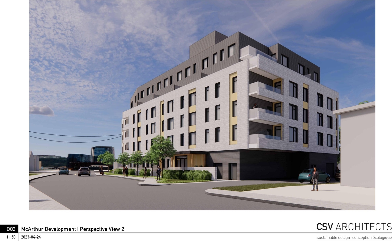 Rendering of building from page 2 of the file '2023-06-12 - Perspective Views - D02-02-22-0058'