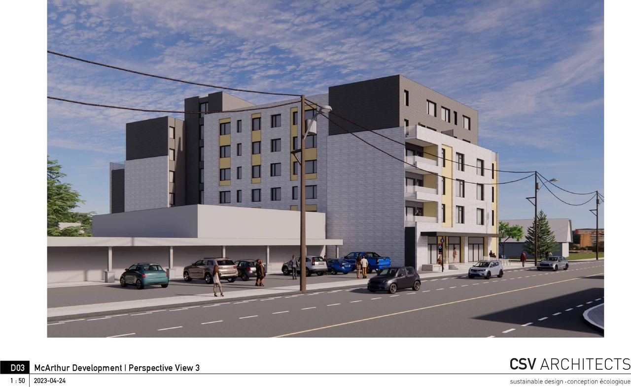 Rendering of building from page 3 of the file '2023-06-12 - Perspective Views - D02-02-22-0058'