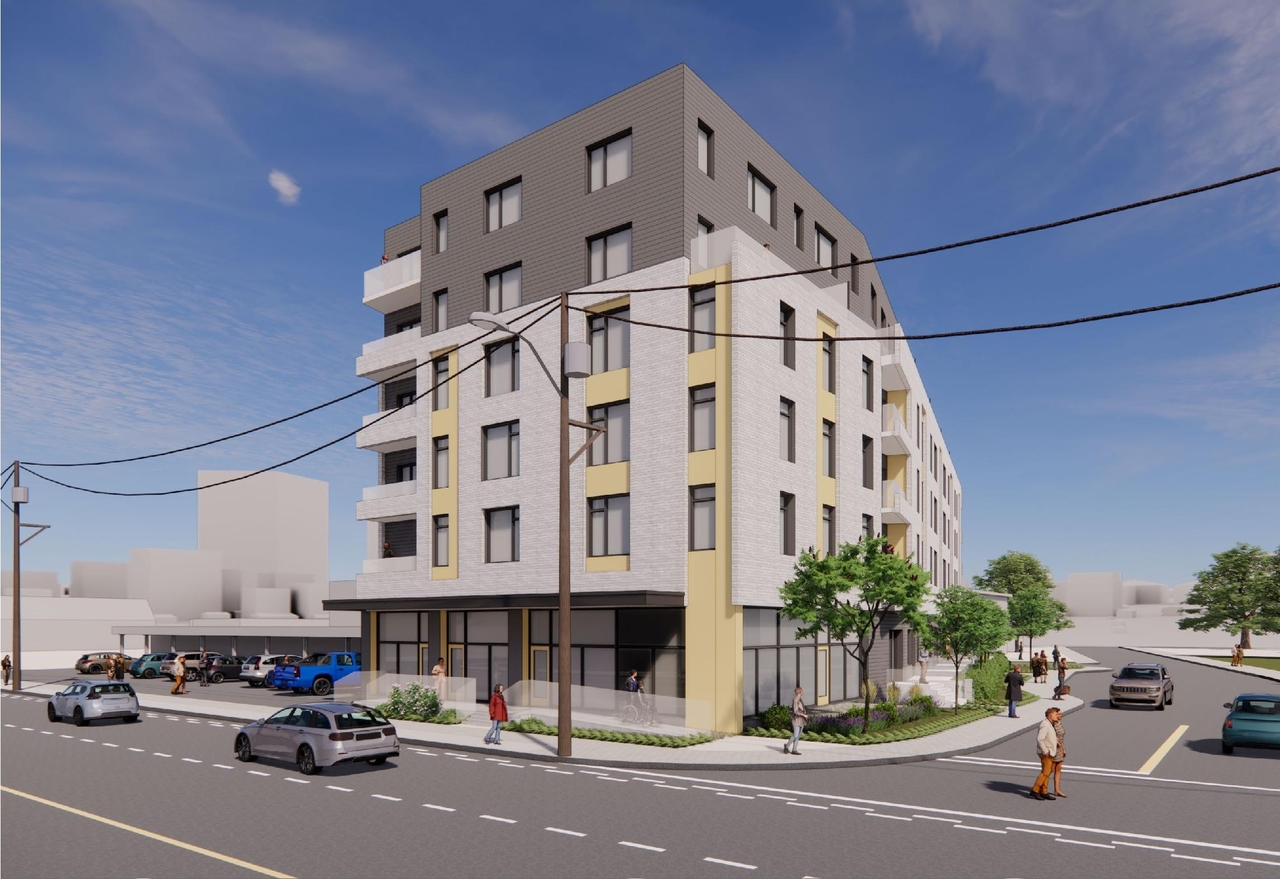 Rendering of building from page 1 of the file '2022-12-20 - Perspective Views - D02-02-22-0058'