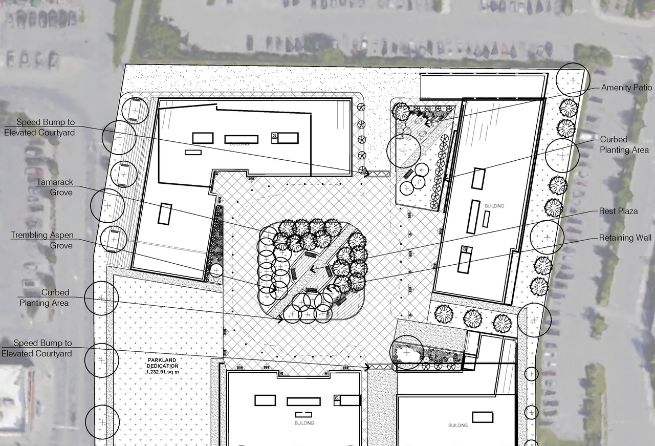 Construction site plan for project from page 25 of the file '2022-07-04 - Design Brief - D02-02-22-0062'