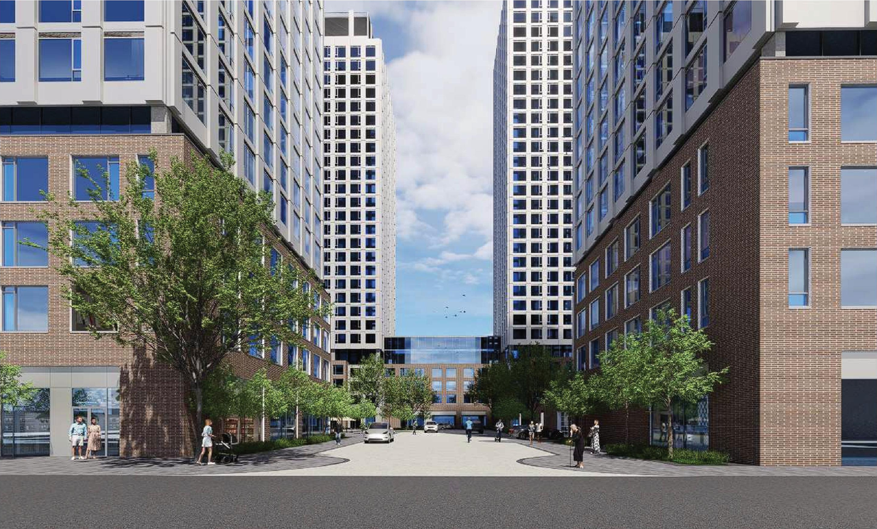 Rendering of building from page 42 of the file '2026-06-10 - Design Report UDRP - D02-02-22-0062'