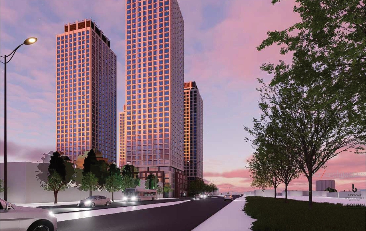 Rendering of building from page 48 of the file '2026-06-10 - Design Report UDRP - D02-02-22-0062'