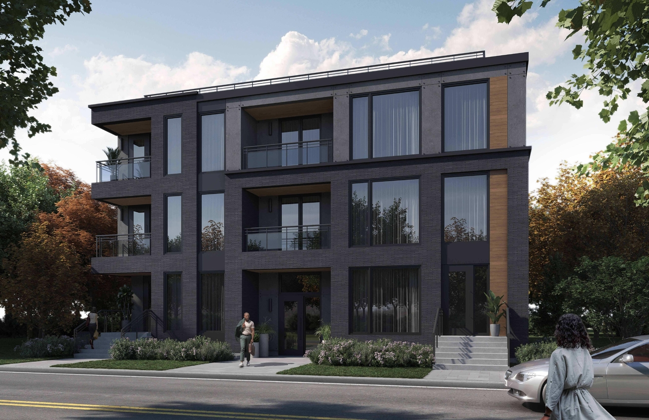 Rendering of building from page 1 of the file '2022-07-07 - Site & Elevations & Floor Plans - D02-02-22-0069'