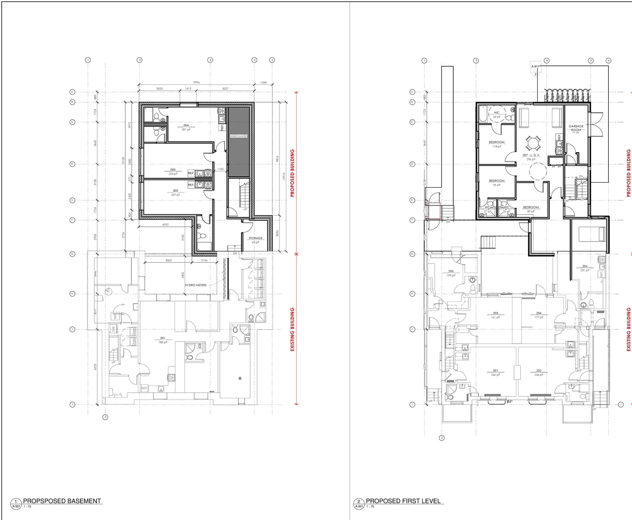 Floor plan for project from page 1 of the file '2022-08-15 - Floor & Elevations & Rendering Plans - D02-02-22-0076'