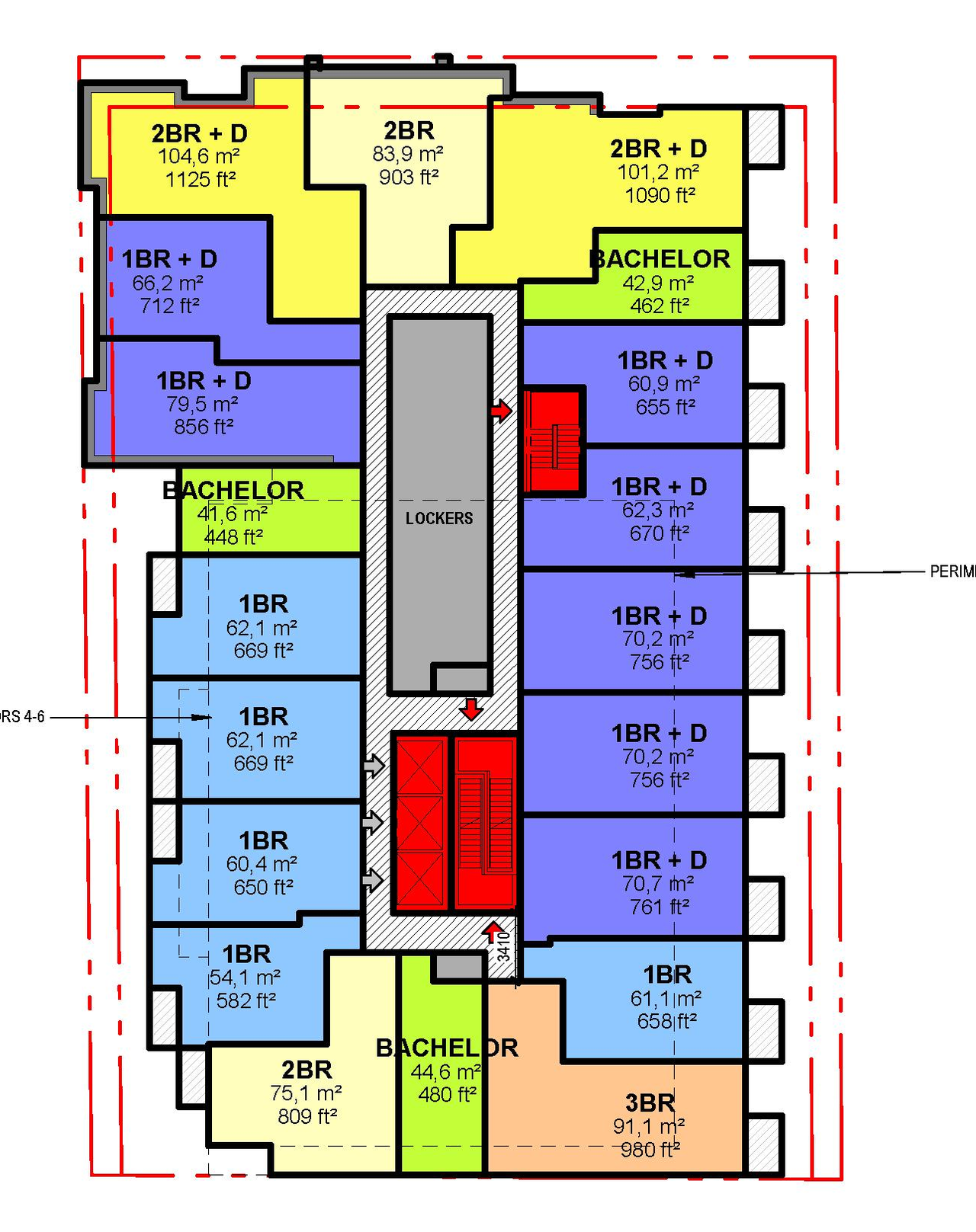 Floor plan for project from page 34 of the file '2023-06-07 - Design Brief and Plans - D02-02-22-0082'