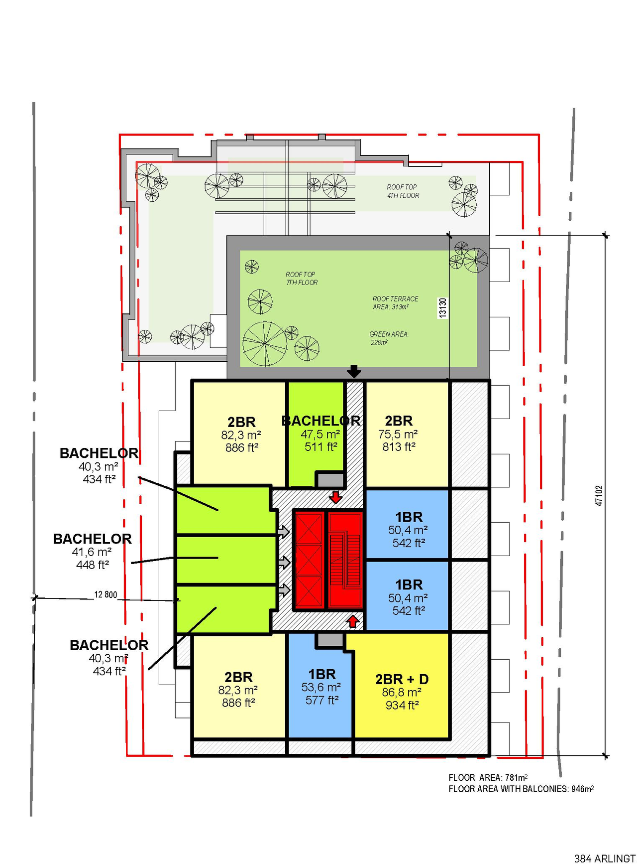 Floor plan for project from page 38 of the file '2023-06-07 - Design Brief and Plans - D02-02-22-0082'