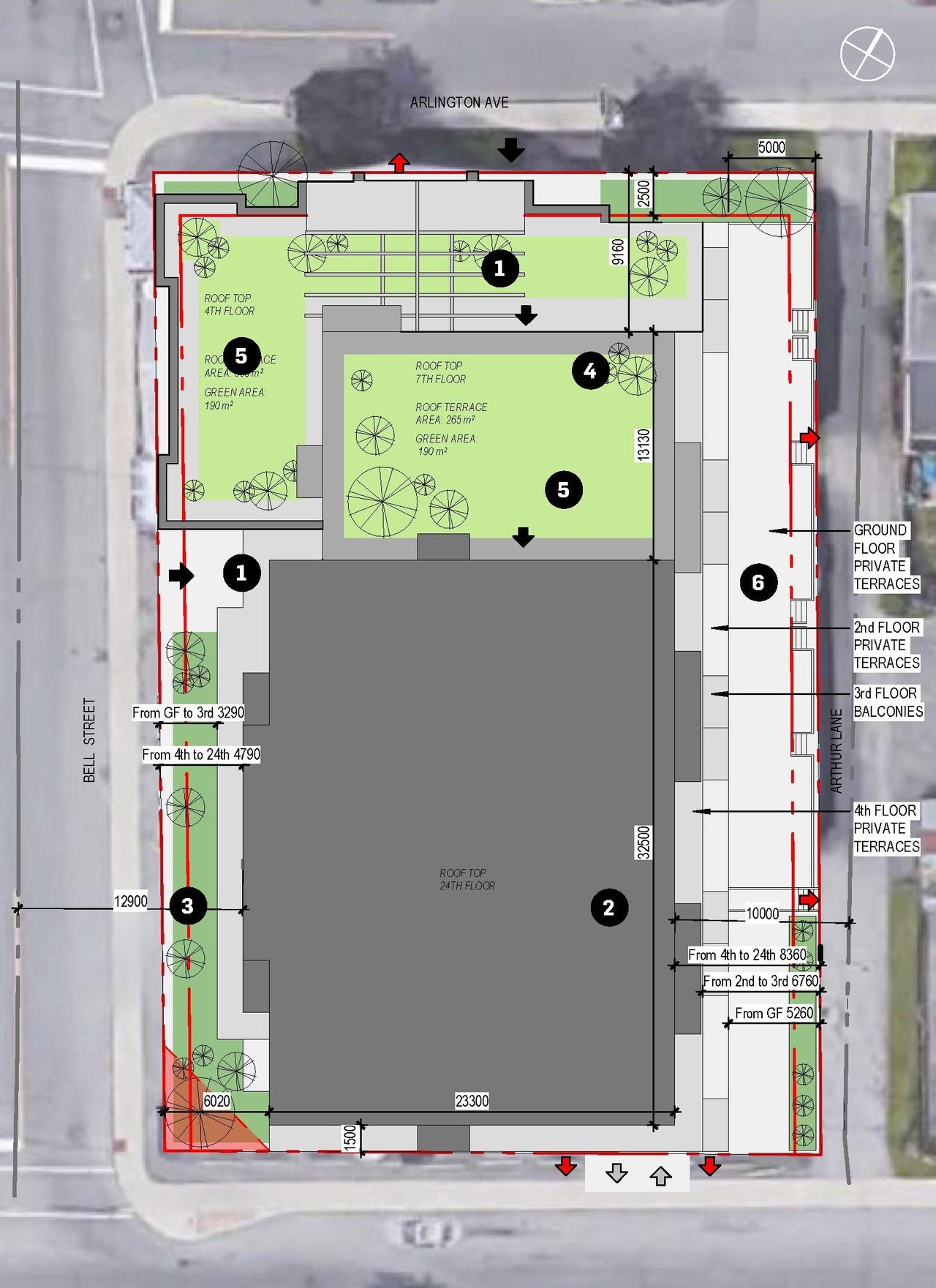 Construction site plan for project from page 20 of the file '2023-09-18 - Architectural Design Brief - D02-02-22-0082'
