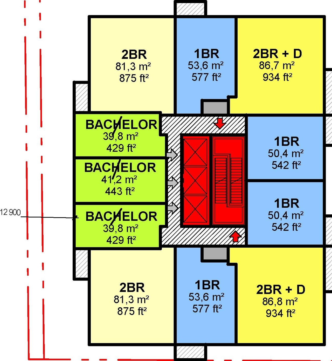 Floor plan for project from page 39 of the file '2023-09-18 - Architectural Design Brief - D02-02-22-0082'