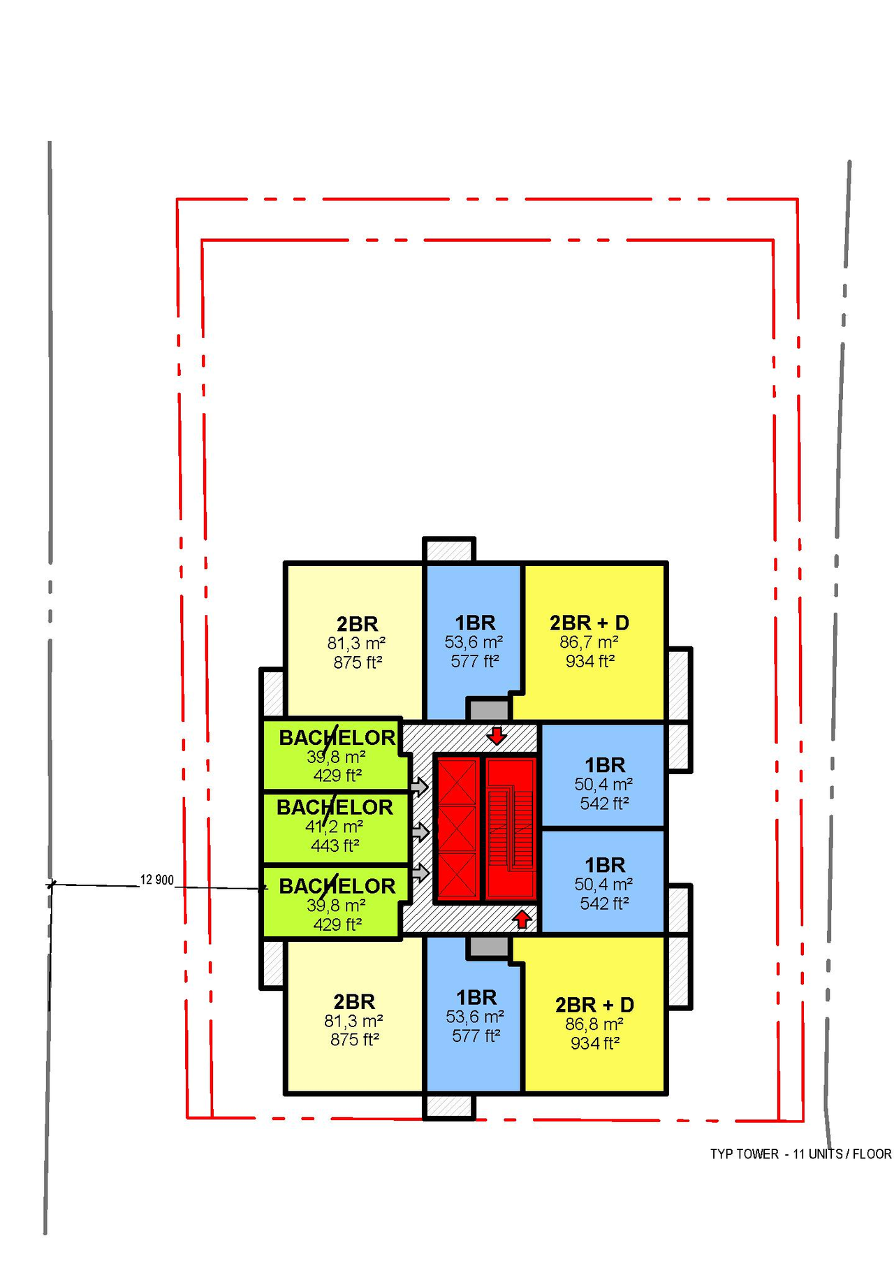 Floor plan for project from page 39 of the file '2023-09-18 - Architectural Design Brief - D02-02-22-0082'
