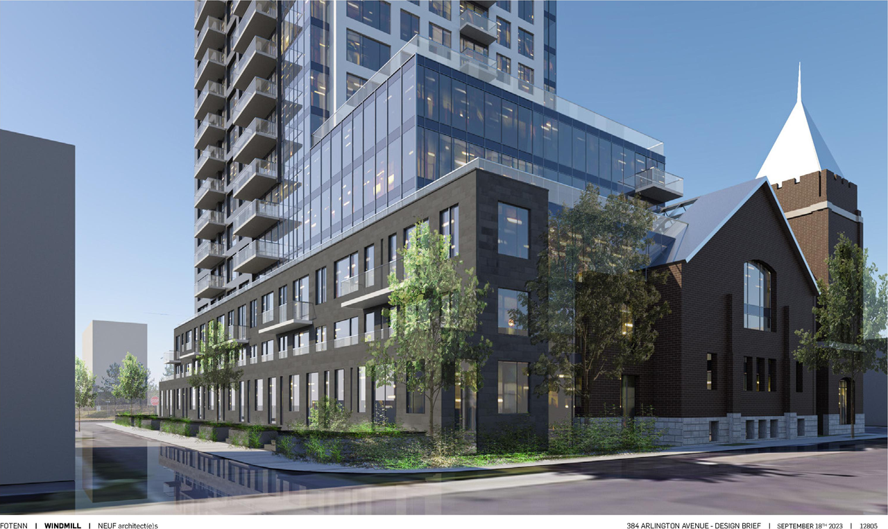Rendering of building from page 53 of the file '2023-09-18 - Architectural Design Brief - D02-02-22-0082'