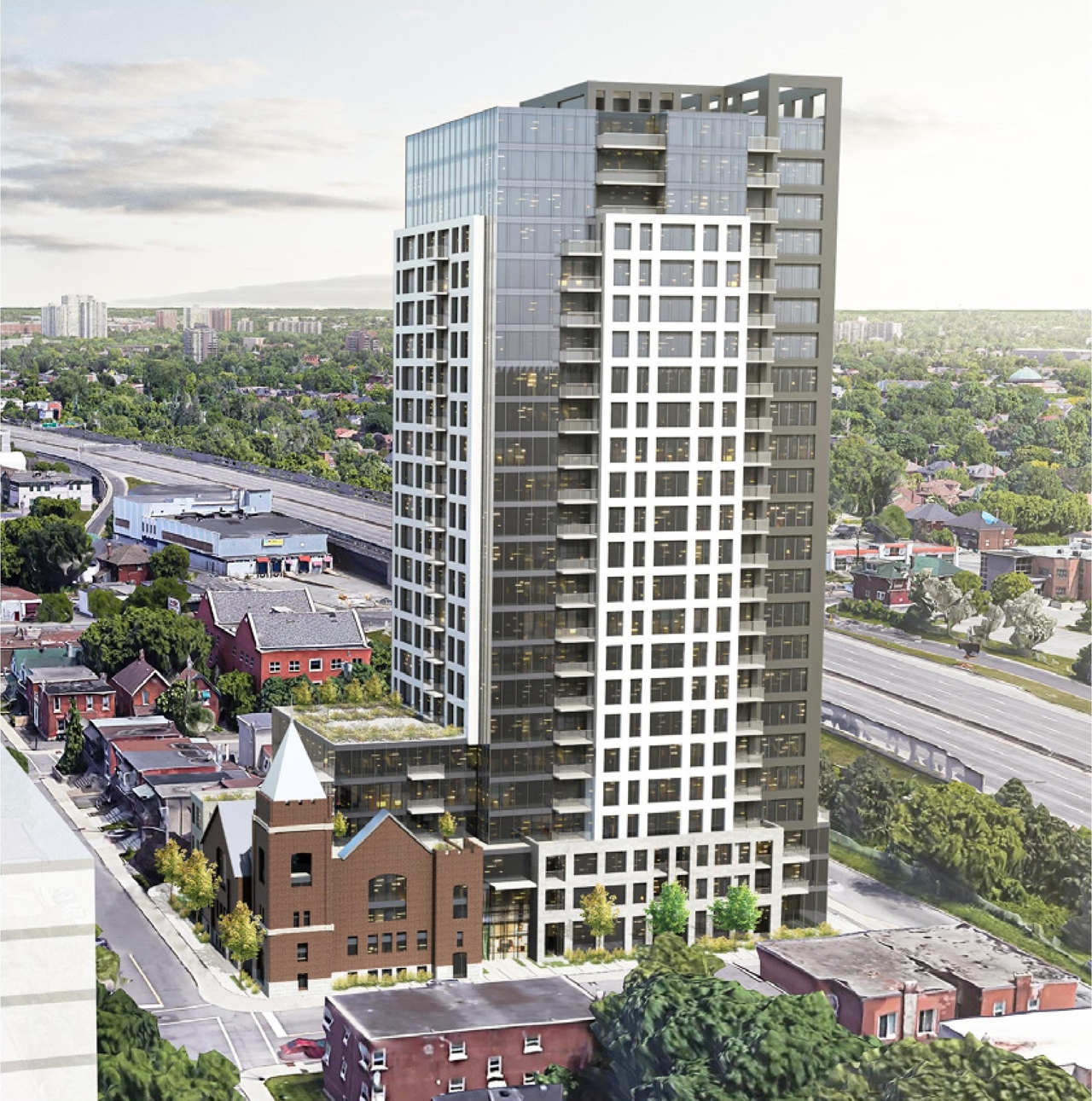 Rendering of building from page 61 of the file '2023-09-18 - Architectural Design Brief - D02-02-22-0082'