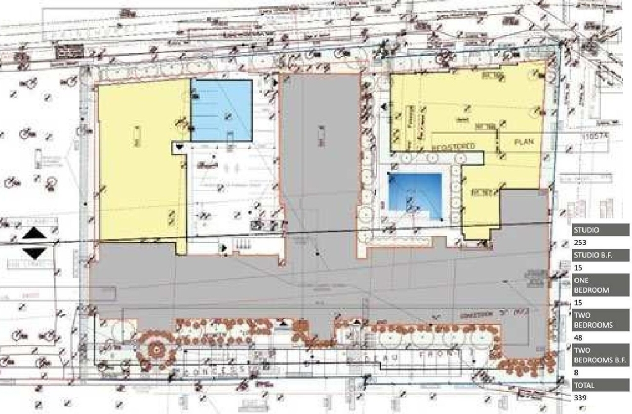 Construction site plan for project from page 19 of the file '2022-08-23 - Planning Rationale & Design Brief - D02-02-22-0083'