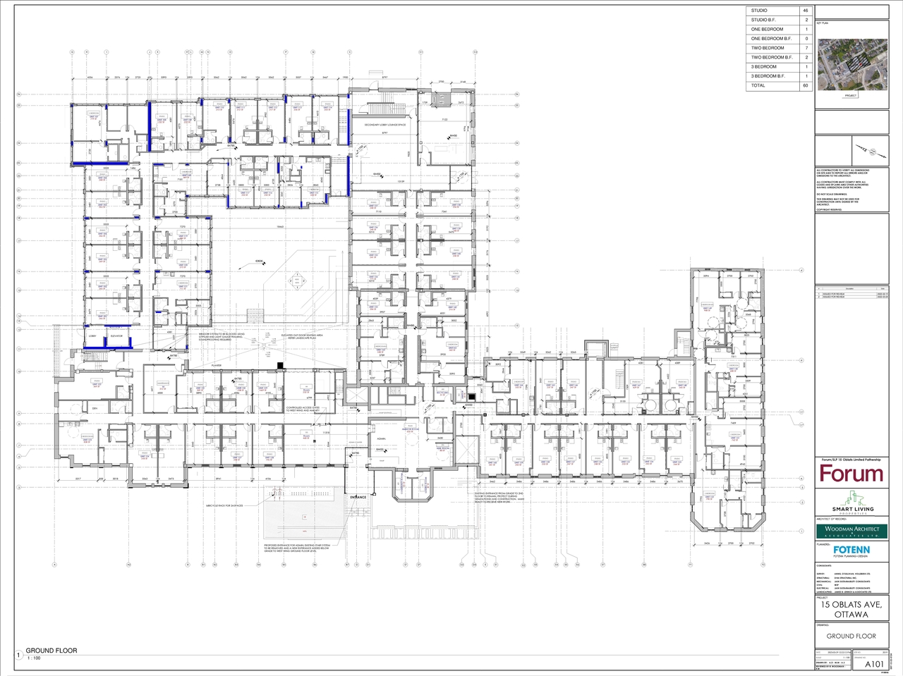 Construction site plan for project from page 2 of the file '2023-03-30 - Floor Plans - D02-02-22-0083'