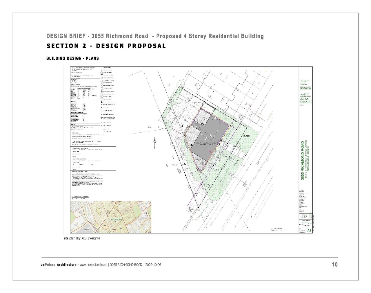 Construction site plan for project from page 11 of the file '2022-10-12 - Design Brief - D02-02-22-0090'