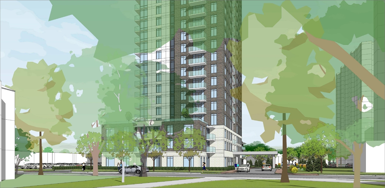 Rendering of building from page 2 of the file '2023-06-27 - Perspectives - D02-02-22-0099'