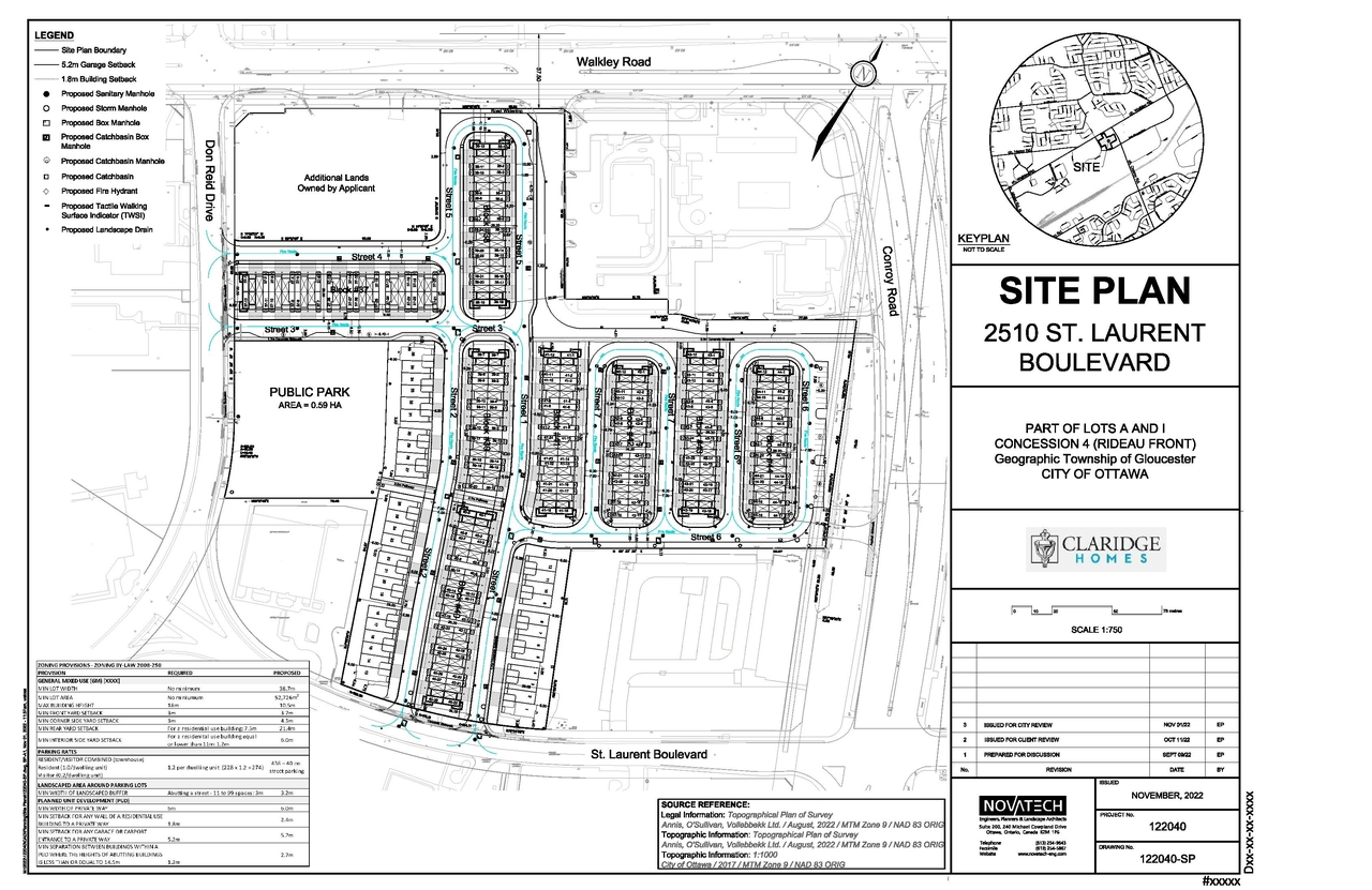 Construction site plan for project from page 36 of the file '2022-11-02 - Planning Rationale & Design Brief -D02-02-22-0101'