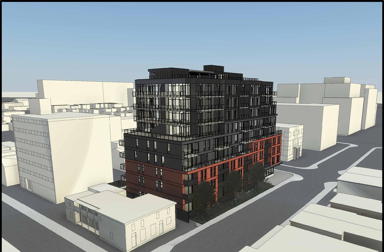 Rendering of building from page 10 of the file '2023-04-03 - 3D - Renderings - D02-02-22-0102'