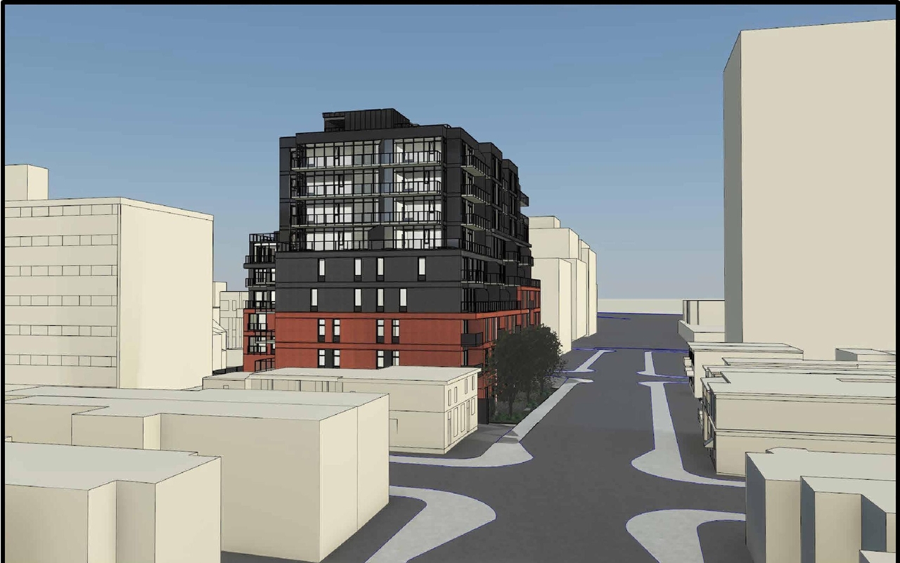 Rendering of building from page 5 of the file '2023-04-03 - 3D - Renderings - D02-02-22-0102'