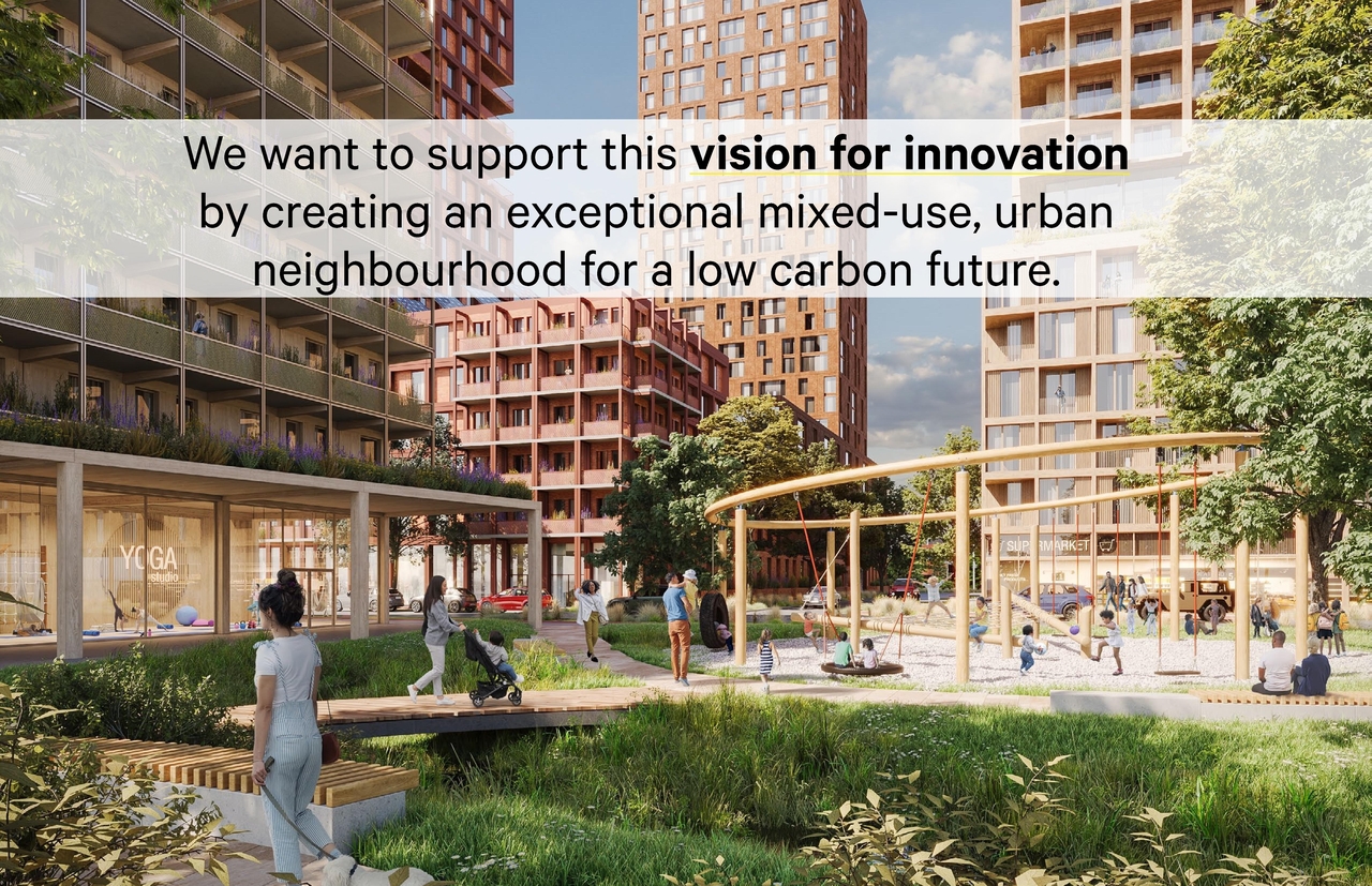 Rendering of building from page 12 of the file '2023-05-08 - Design Brief - D02-02-22-0108'