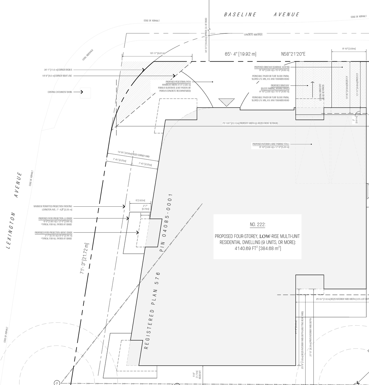 Construction site plan for project from page 1 of the file '2022-11-25 - Site & Floor Plans - D02-02-22-0111'