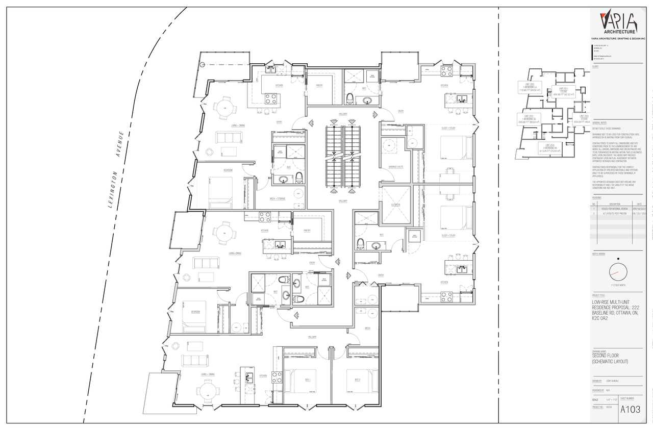 Construction site plan for project from page 4 of the file '2022-11-25 - Site & Floor Plans - D02-02-22-0111'