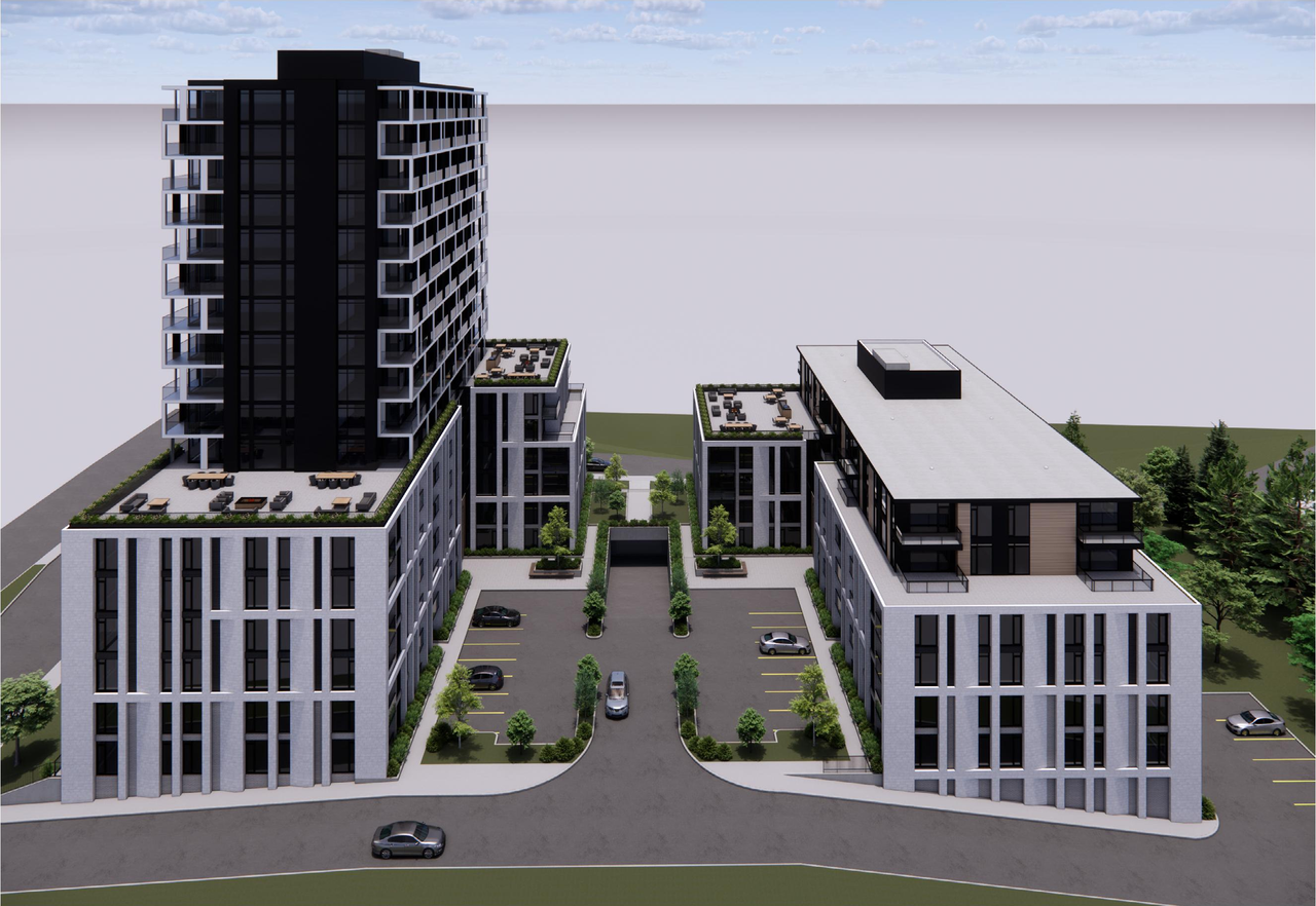Rendering of building from page 10 of the file '2025-04-11 - Urban Design Brief - D02-02-22-0125'