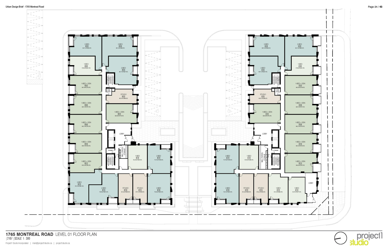 Floor plan for project from page 24 of the file '2025-04-11 - Urban Design Brief - D02-02-22-0125'