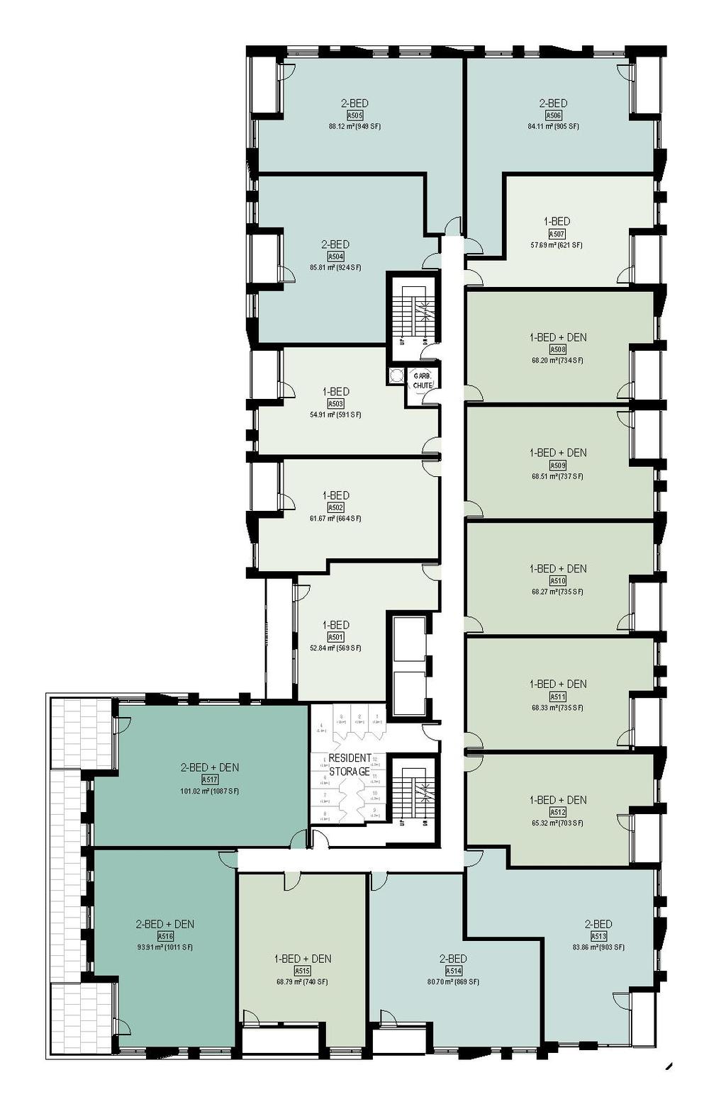 Floor plan for project from page 26 of the file '2025-04-11 - Urban Design Brief - D02-02-22-0125'