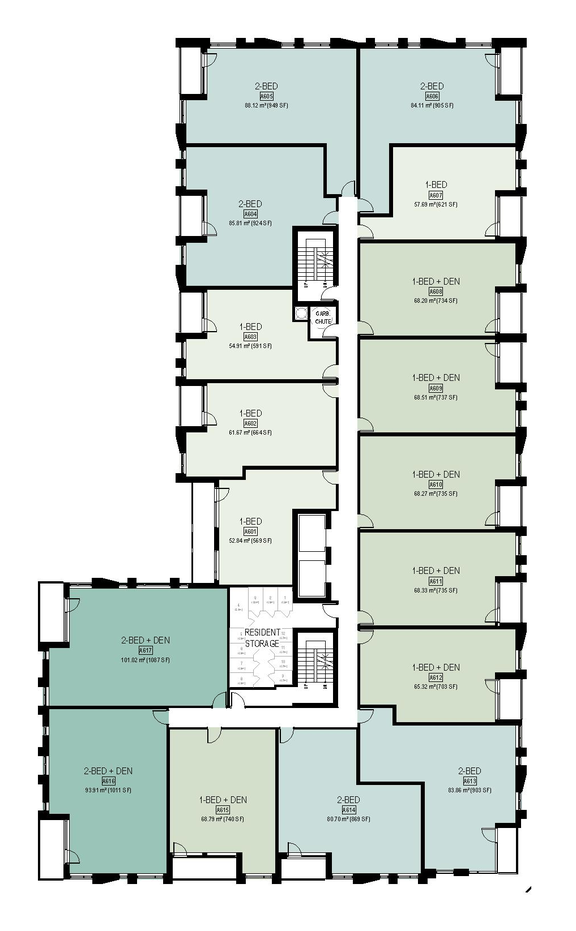 Floor plan for project from page 27 of the file '2025-04-11 - Urban Design Brief - D02-02-22-0125'
