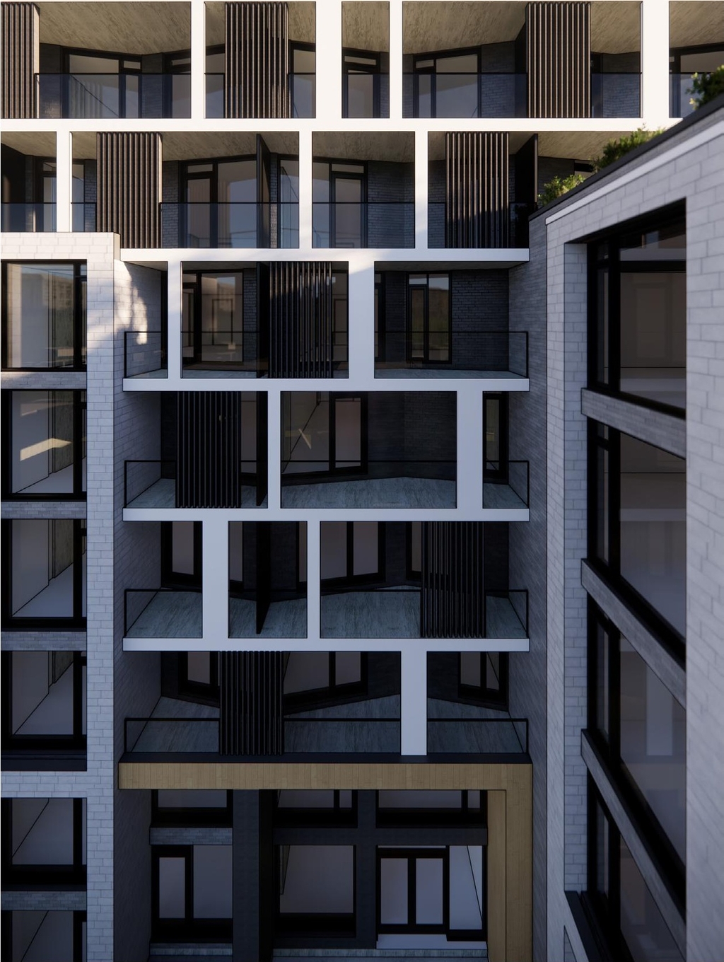 Rendering of building from page 19 of the file '2022-12-23 - Design Brief - D02-02-22-0125'