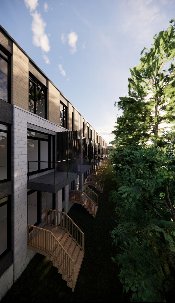 Rendering of building from page 19 of the file '2022-12-23 - Design Brief - D02-02-22-0125'