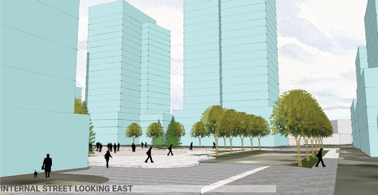 Rendering of building from page 5 of the file '2022-12-23 - Design Brief - D02-02-22-0126'