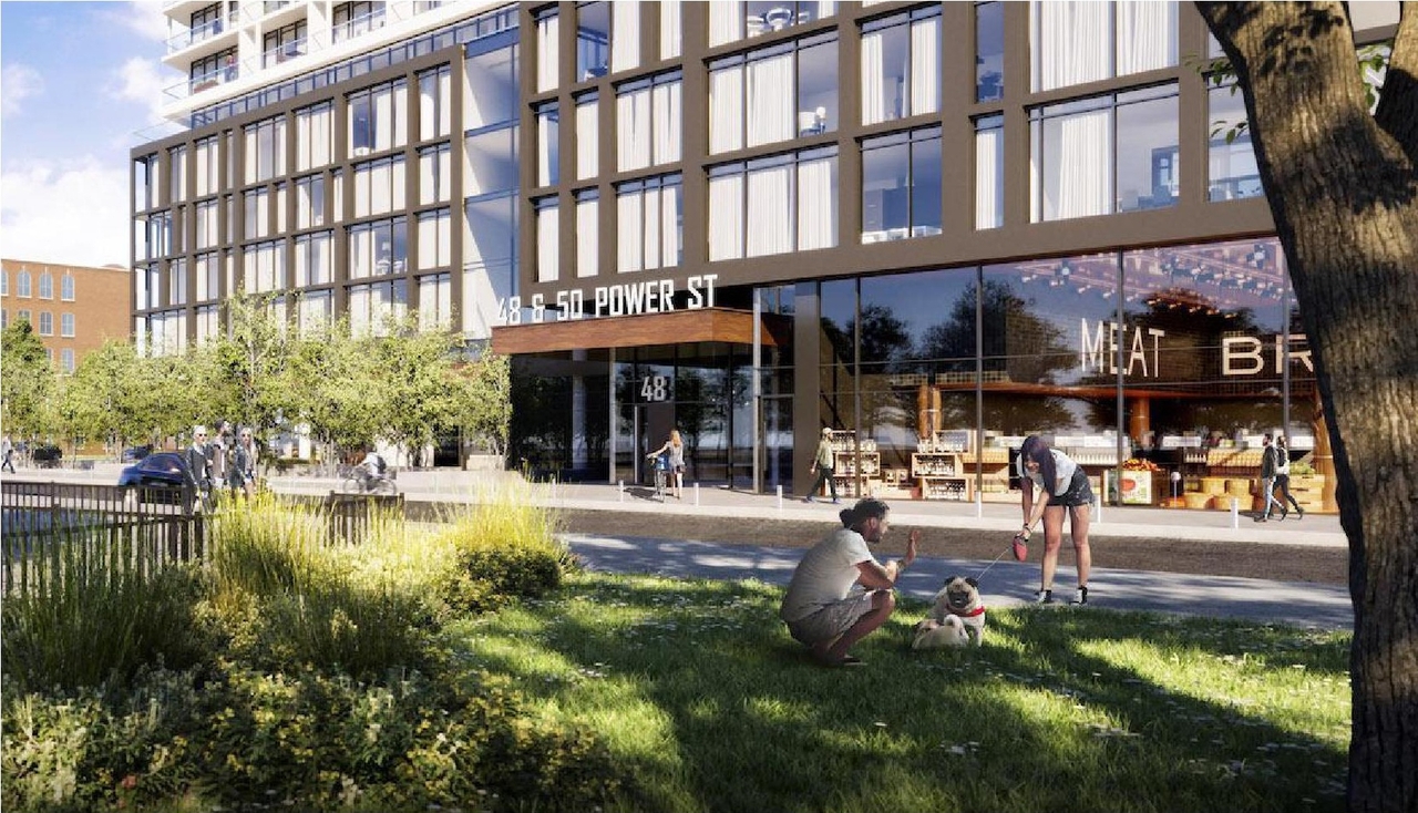 Rendering of building from page 9 of the file '2022-12-23 - Design Brief - D02-02-22-0126'