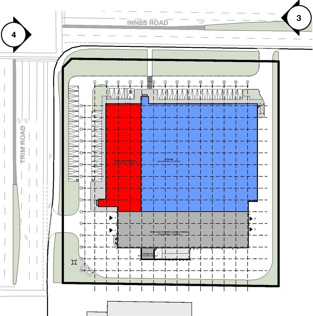 Construction site plan for project from page 4 of the file '2023-01-03 - Views and Section - D02-02-23-0001'