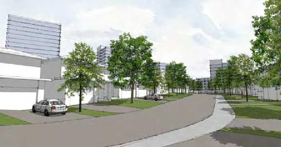 Rendering of building from page 6 of the file '2023-01-20 - Design Brief - D02-02-23-0004'