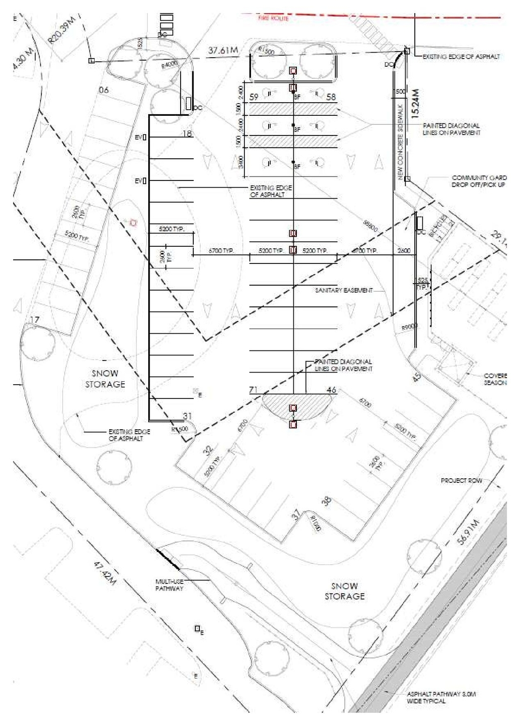 Construction site plan for project from page 38 of the file '2023-09-25 - Design Brief - D02-02-23-0009'