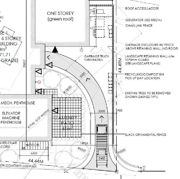 Construction site plan for project from page 44 of the file '2023-09-25 - Design Brief - D02-02-23-0009'