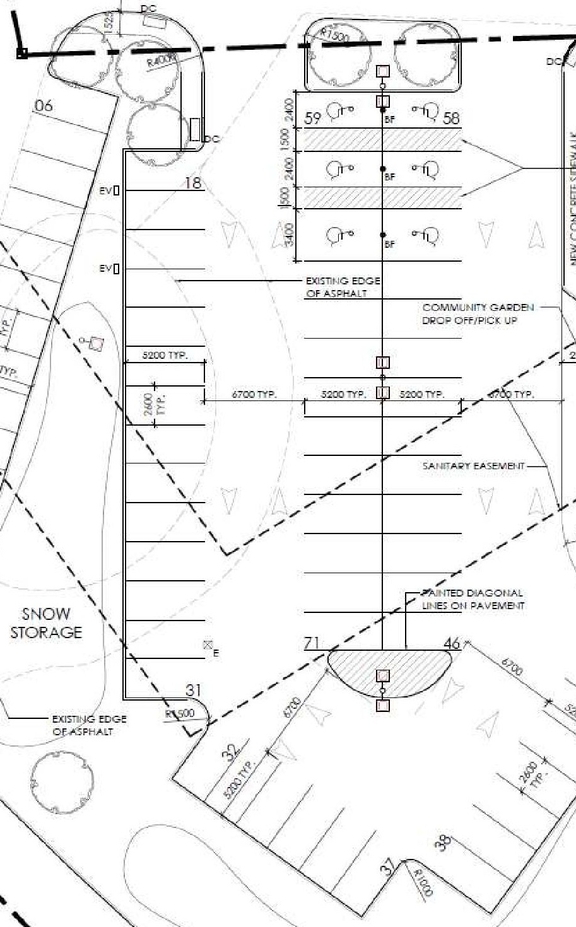 Construction site plan for project from page 36 of the file '2023-02-08 - Design Brief -D02-02-23-0009'