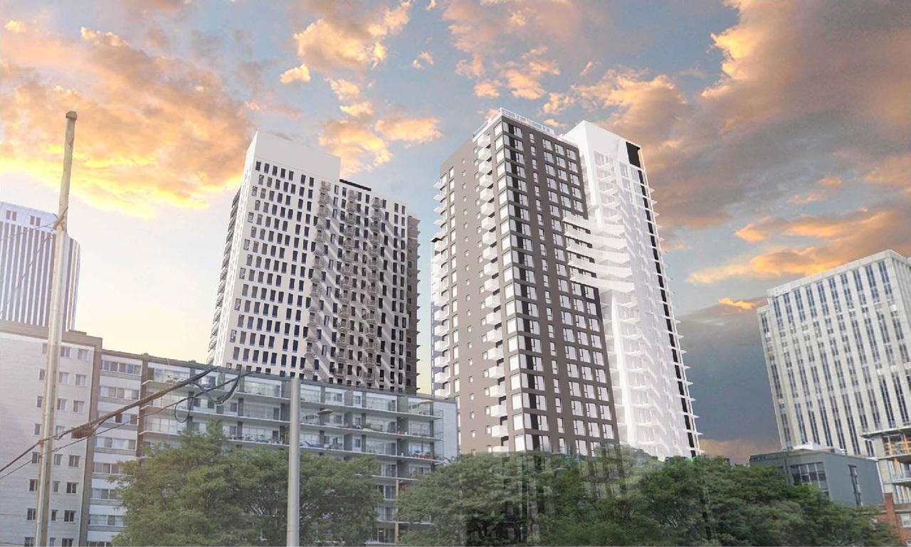 Rendering of building from page 10 of the file '2023-04-26 - Design Brief - D02-02-23-0013'