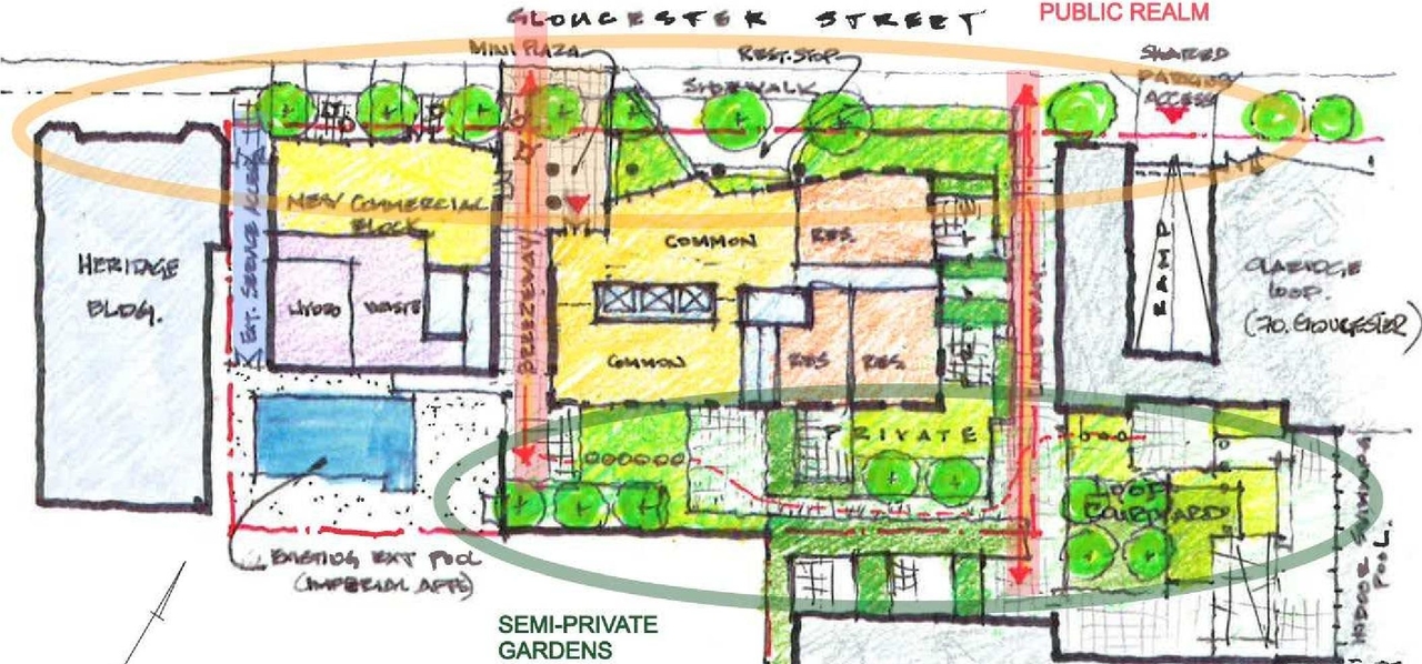 Construction site plan for project from page 14 of the file '2023-04-26 - Design Brief - D02-02-23-0013'