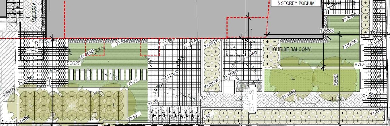 Construction site plan for project from page 19 of the file '2023-04-26 - Design Brief - D02-02-23-0013'