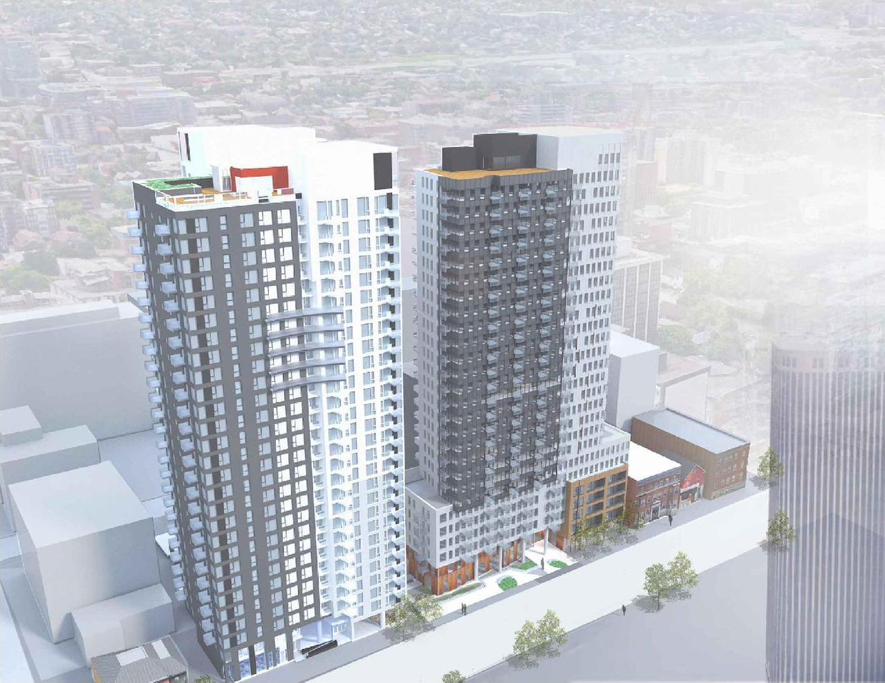 Rendering of building from page 3 of the file '2023-04-26 - Design Brief - D02-02-23-0013'